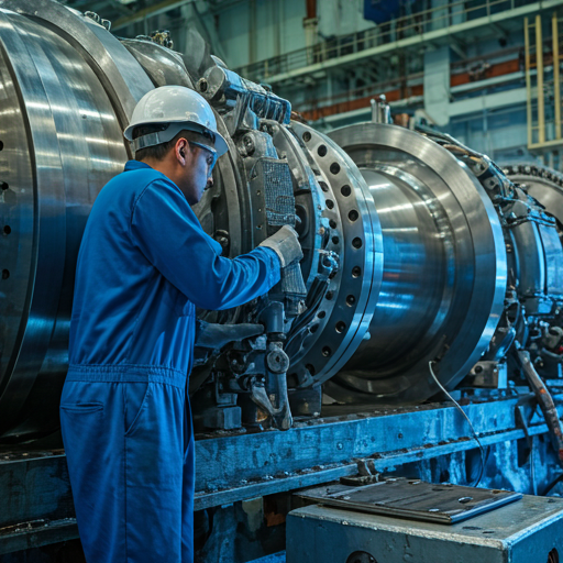 technician in protective gear working